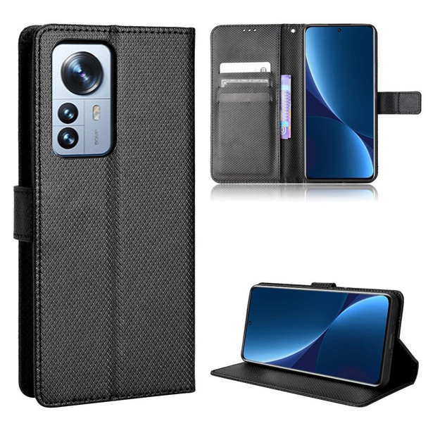 Xiaomi 12 Pro Diamond Texture Leather Phone Case(Black)
