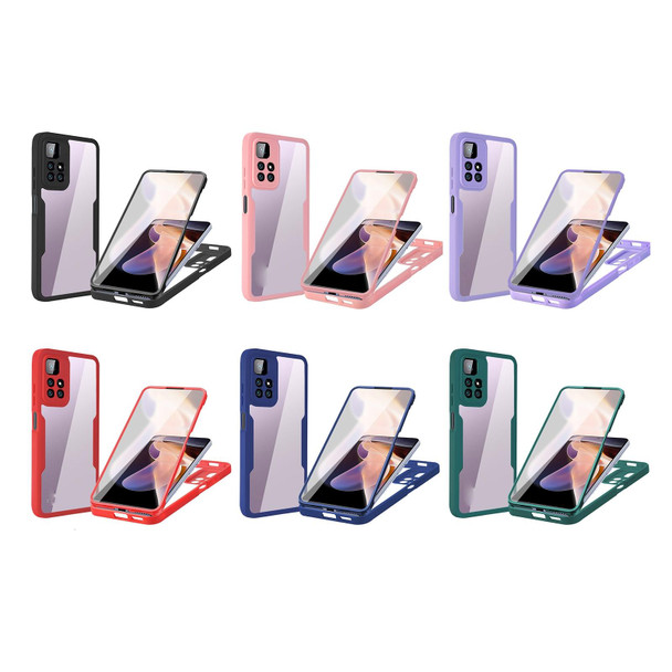 Xiaomi Redmi Note 11 Acrylic + TPU 360 Degrees Full Coverage Phone Case(Pink)