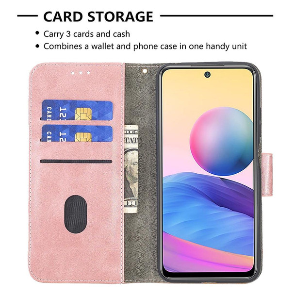 Xiaomi Poco M3 Pro / Redmi Note 10 5G Matching Color Crocodile Texture Horizontal Flip PU Leather Case with Wallet & Holder & Card Slots(Rose Gold)