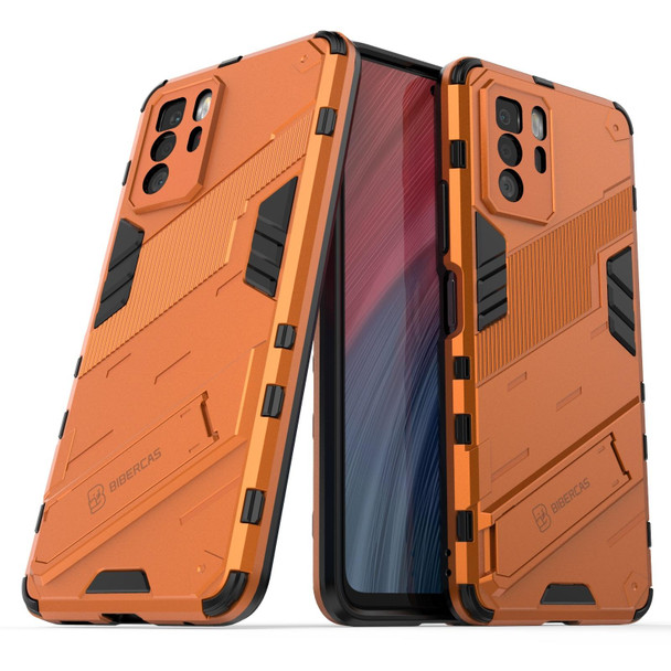 Xiaomi Redmi Note 10 Pro 5G Punk Armor 2 in 1 PC + TPU Shockproof Case with Invisible Holder(Orange)