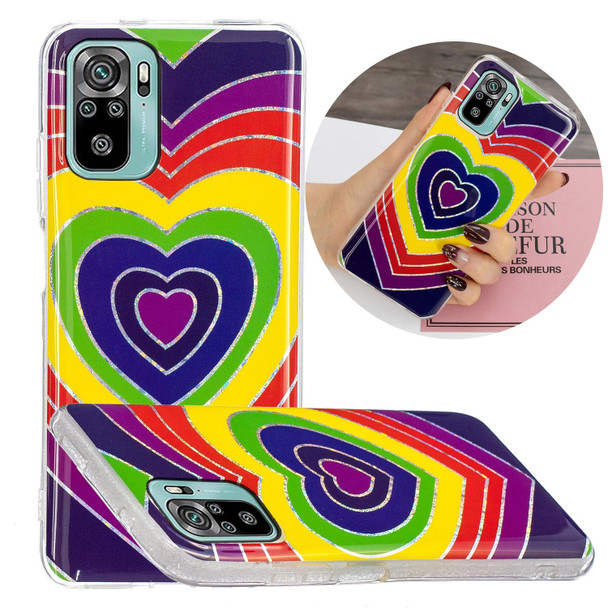 Xiaomi Redmi Note 10 4G Electroplating TPU Protective Case(Love Heart)