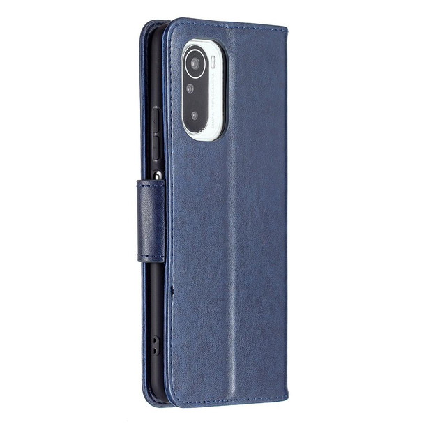 Xiaomi Mi 11i / Poco F3 / Redmi K40 Two Butterflies Embossing Pattern Horizontal Flip Leather Case with Holder & Card Slot & Wallet & Lanyard(Dark Blue)