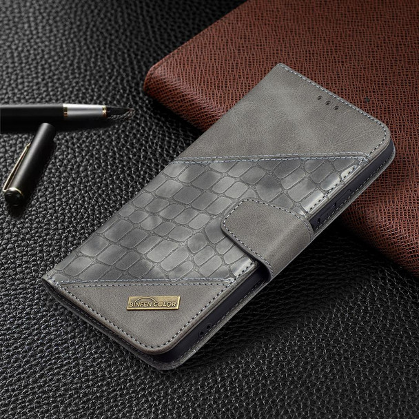 Xiaomi Mi 11i / Poco F3 / Redmi K40 Matching Color Crocodile Texture Horizontal Flip PU Leather Case with Wallet & Holder & Card Slots(Gray)