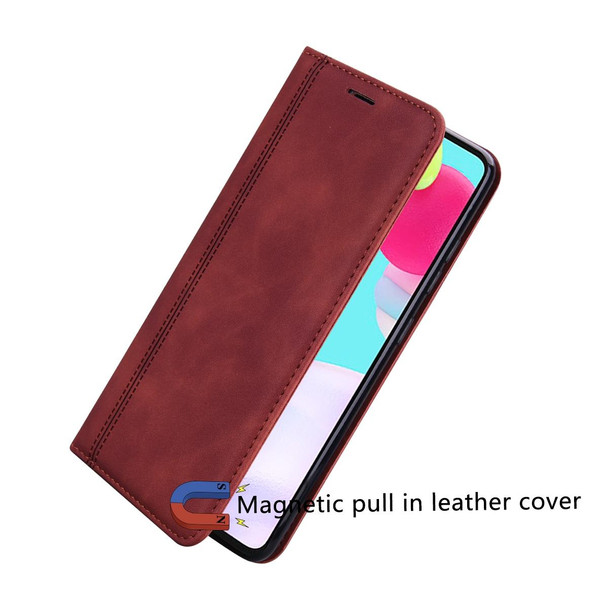 Xiaomi Redmi 9T Frosted Business Magnetic Horizontal Flip PU Leather Case with Holder & Card Slot & Lanyard(Brown)