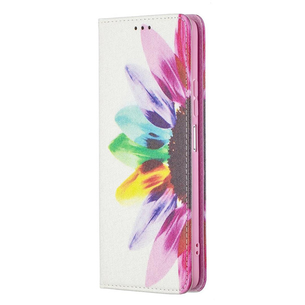 Xiaomi Mi 11i / Poco F3 / Redmi K40 Colored Drawing Pattern Invisible Magnetic Horizontal Flip PU Leather Case with Holder & Card Slots & Wallet(Sun Flower)