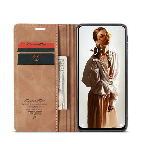 Xiaomi Redmi Note 10 4G / Note 10s CaseMe 013 Multifunctional Horizontal Flip Leather Case with Holder & Card Slot & Wallet(Brown)