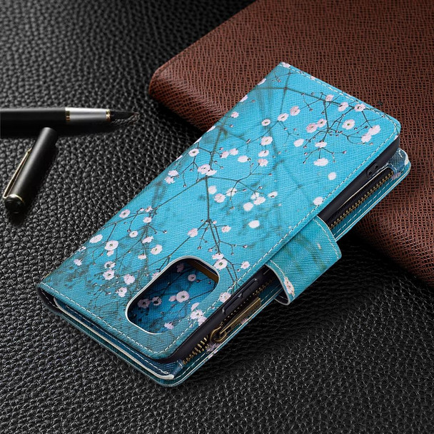 Xiaomi Mi 11i / Poco F3 / Redmi K40 / K40 Pro Colored Drawing Pattern Zipper Horizontal Flip Leather Case with Holder & Card Slots & Wallet(Plum Blossom)