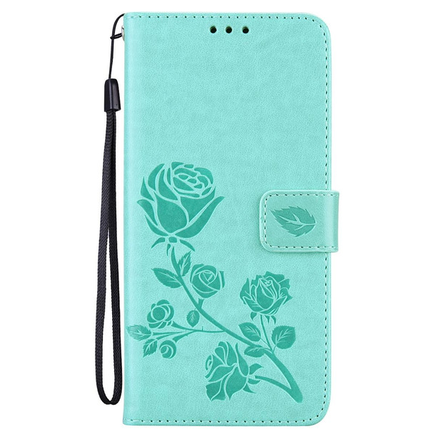 Xiaomi Redmi 9T Rose Embossed Horizontal Flip PU Leather Case with Holder & Card Slots & Wallet(Green)