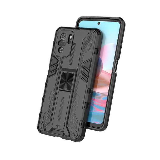 Xiaomi Redmi Note 10 4G Supersonic PC + TPU Shock-proof Protective Case with Holder(Black)