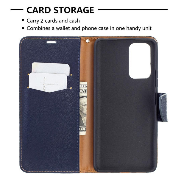 Xiaomi Redmi Note 10 Pro Litchi Texture Pure Color Horizontal Flip Leather Case with Holder & Card Slots & Wallet & Lanyard(Dark Blue)