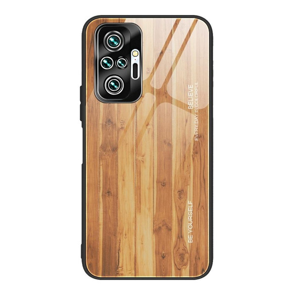 Xiaomi Redmi Note 10 Pro / Pro Max Wood Grain Tempered Glass + TPU Shockproof Case(M03)