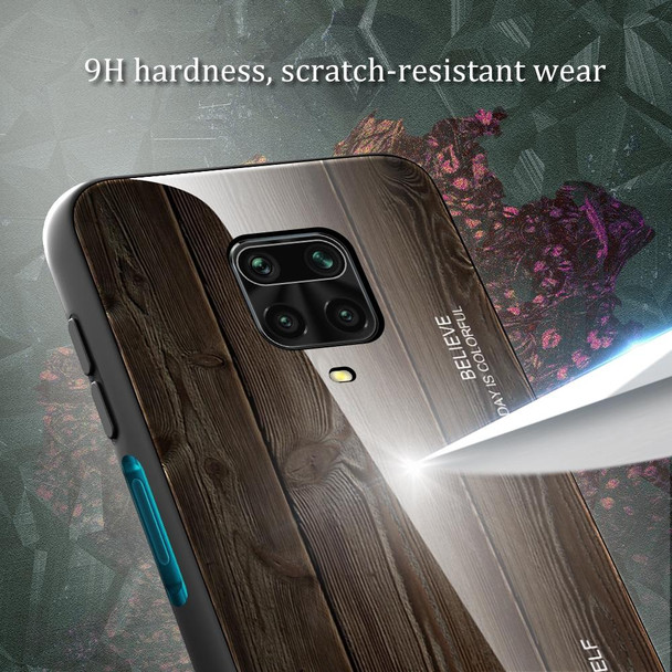 Xiaomi Redmi Note 9S Wood Grain Tempered Glass + TPU Shockproof Case(M04)