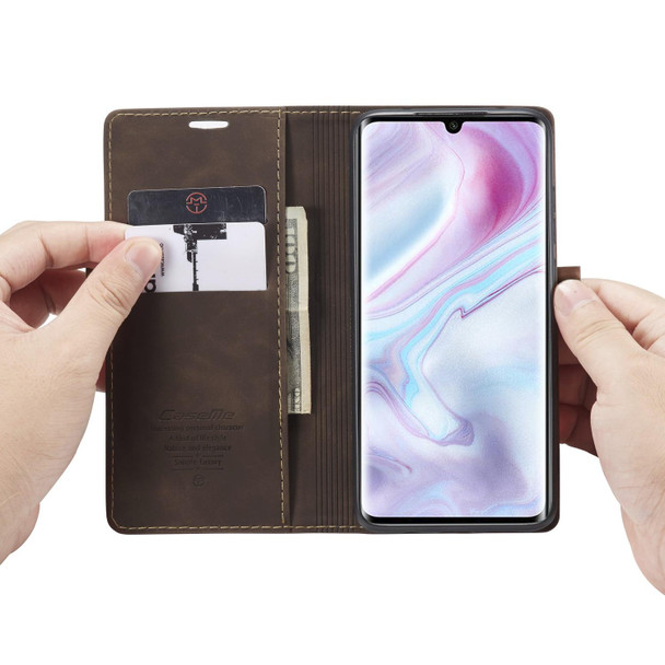 Xiaomi CC9 Pro CaseMe 013 Multifunctional Horizontal Flip Leather Case with Holder & Card Slot & Wallet(Coffee)