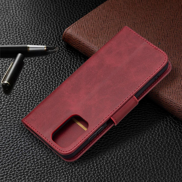 Xiaomi Redmi Note 10 4G / Note 10S Retro Lambskin Texture Pure Color Horizontal Flip PU Leather Case with Holder & Card Slots & Wallet & Lanyard(Red)