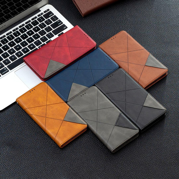 Xiaomi Redmi Note 10 4G / Note 10s Rhombus Texture Horizontal Flip Magnetic Leather Case with Holder & Card Slots(Brown)