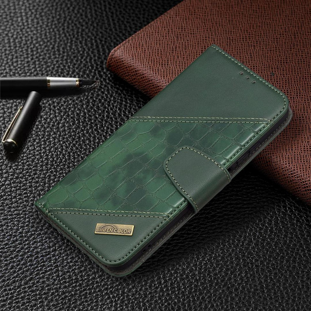 Xiaomi Redmi Note 10 4G /Note 10s Matching Color Crocodile Texture Horizontal Flip PU Leather Case with Wallet & Holder & Card Slots(Green)