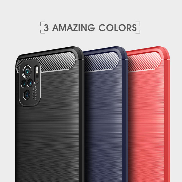 Xiaomi Redmi Note 10 4G / Note 10S Brushed Texture Carbon Fiber TPU Case(Navy Blue)