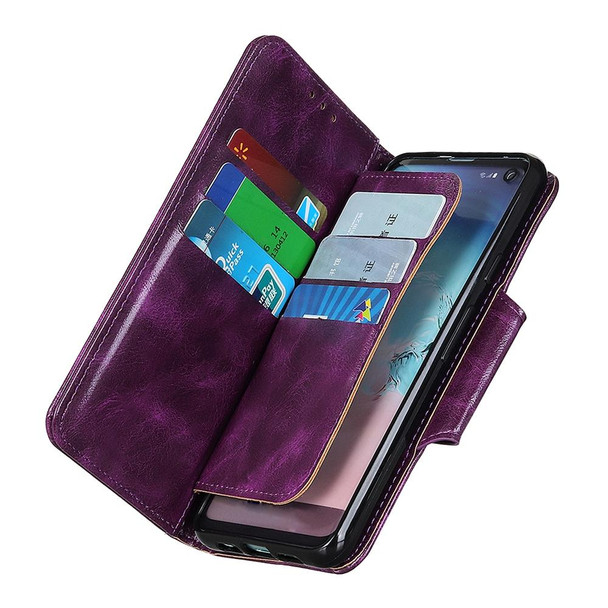 Xiaomi Redmi Note 10 4G / Note 10S Crazy Horse Texture Horizontal Flip Leather Case with Holder & 6-Card Slots & Wallet(Purple)