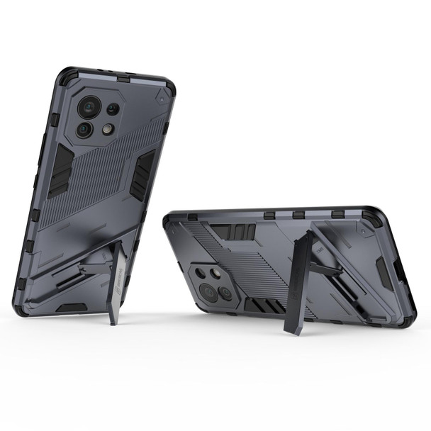 Xiaomi Mi 11 Punk Armor 2 in 1 PC + TPU Shockproof Case with Invisible Holder(Grey)