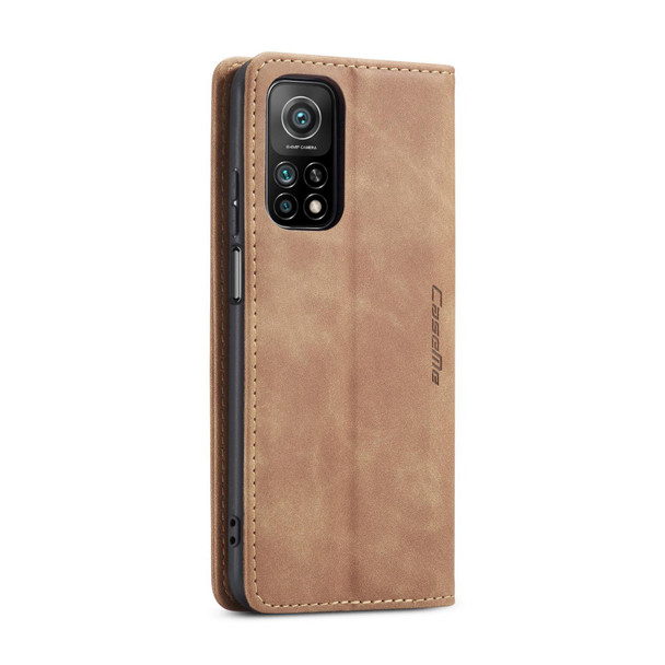 Xiaomi Mi 10T 5G / 10T Pro 5G CaseMe-013 Multifunctional Retro Frosted Horizontal Flip Leather Case with Card Slot & Holder & Wallet(Brown)