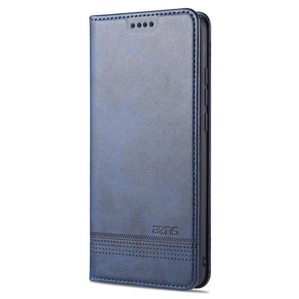 Xiaomi Mi 10 5G / 10 Pro 5G AZNS Magnetic Calf Texture Horizontal Flip Leather Case with Card Slots & Holder & Wallet(Dark Blue)