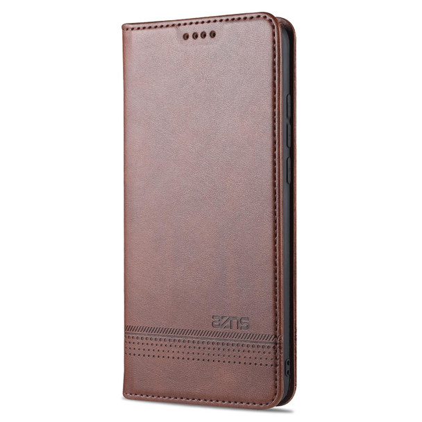 Xiaomi Mi 10 5G / 10 Pro 5G AZNS Magnetic Calf Texture Horizontal Flip Leather Case with Card Slots & Holder & Wallet(Dark Brown)