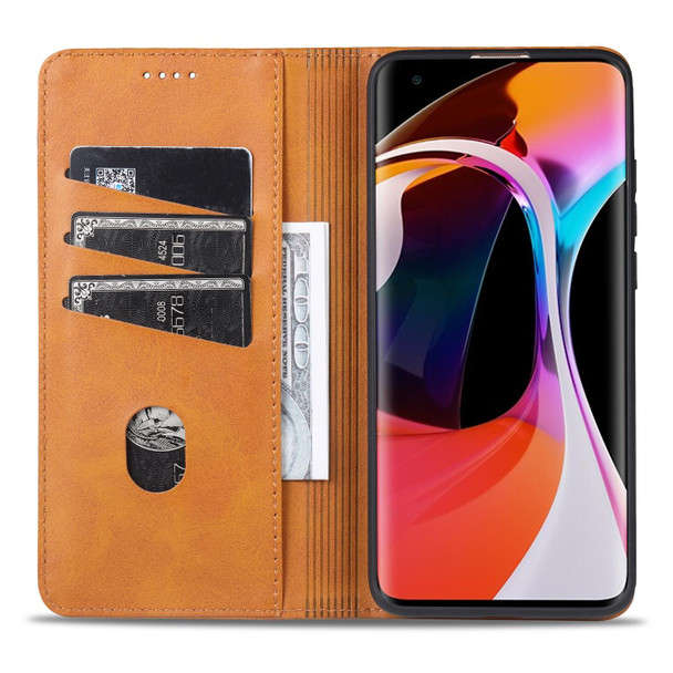 Xiaomi Mi 10 5G / 10 Pro 5G AZNS Magnetic Calf Texture Horizontal Flip Leather Case with Card Slots & Holder & Wallet(Dark Brown)