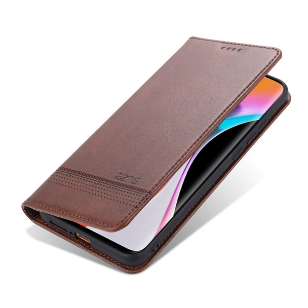 Xiaomi Mi 10 5G / 10 Pro 5G AZNS Magnetic Calf Texture Horizontal Flip Leather Case with Card Slots & Holder & Wallet(Dark Brown)