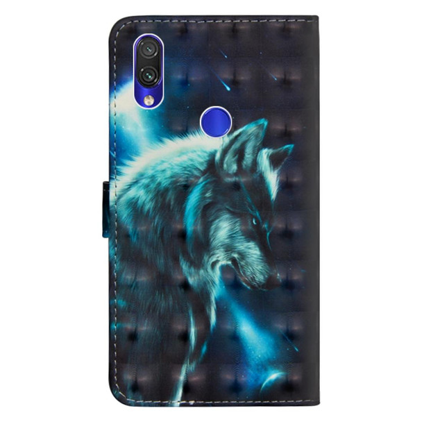 3D Painting Pattern Coloured Drawing Horizontal Flip TPU + PU Leatherette Case with Holder & Card Slots & Wallet for Xiaomi Redmi Note 7s(Walf)