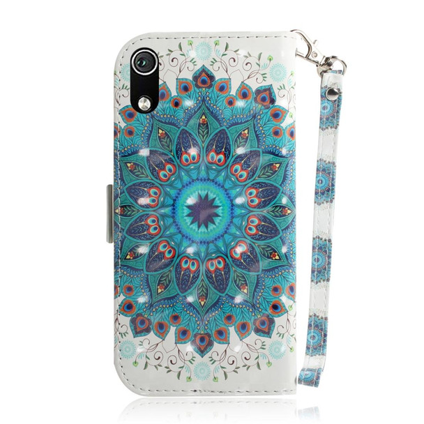 3D Painting Pattern Coloured Drawing Horizontal Flip Leatherette Case for Xiaomi Redmi Note 7 / Note 7S, with Holder & Card Slots & Wallet(Peacock Wreath)
