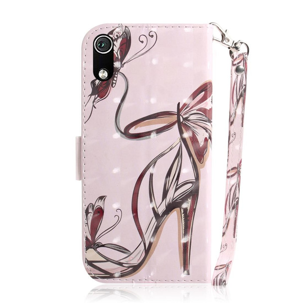 3D Painting Pattern Coloured Drawing Horizontal Flip Leatherette Case for Xiaomi Redmi Note 7 / Note 7S, with Holder & Card Slots & Wallet(Butterfly High Heels)