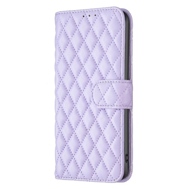 Xiaomi Redmi Note 10 Pro/10 Pro Max Diamond Lattice Wallet Leather Flip Phone Case(Purple)