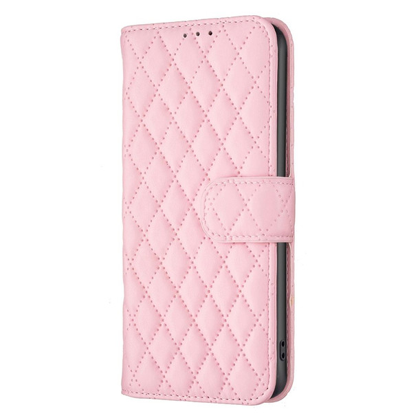 Xiaomi Redmi Note 10 Pro/10 Pro Max Diamond Lattice Wallet Leather Flip Phone Case(Pink)
