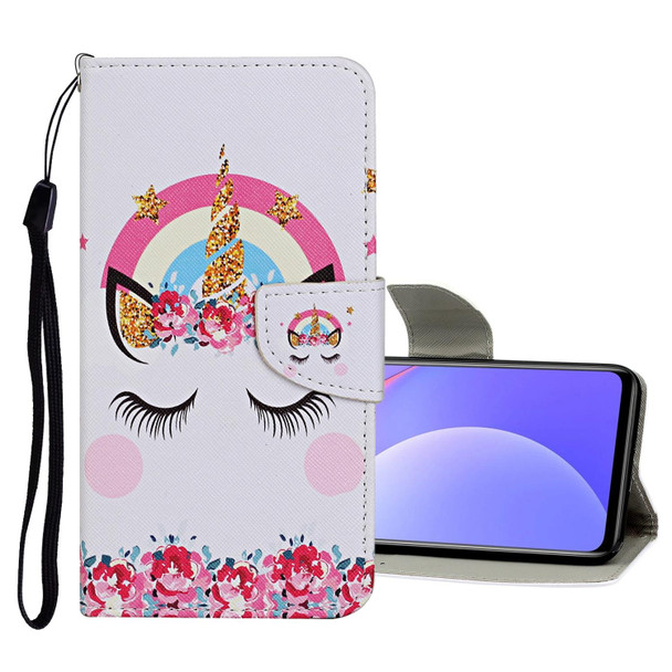 Xiaomi Redmi Note 10 Pro Colored Drawing Pattern Flip Leather Case(Crown Unicorn)