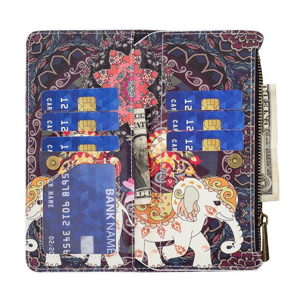 Xiaomi 12 Pro Colored Drawing Pattern Zipper Leather Phone Case(Flower Elephants)