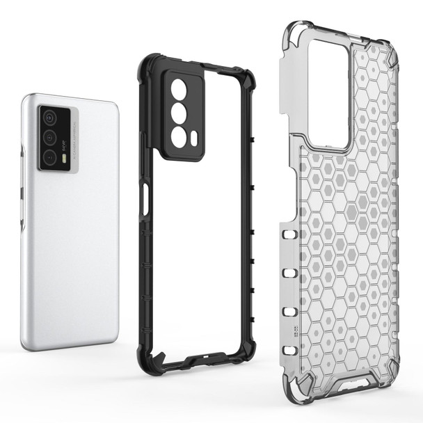 vivo iQOO Z5 Shockproof Honeycomb PC + TPU Phone Case(Black)