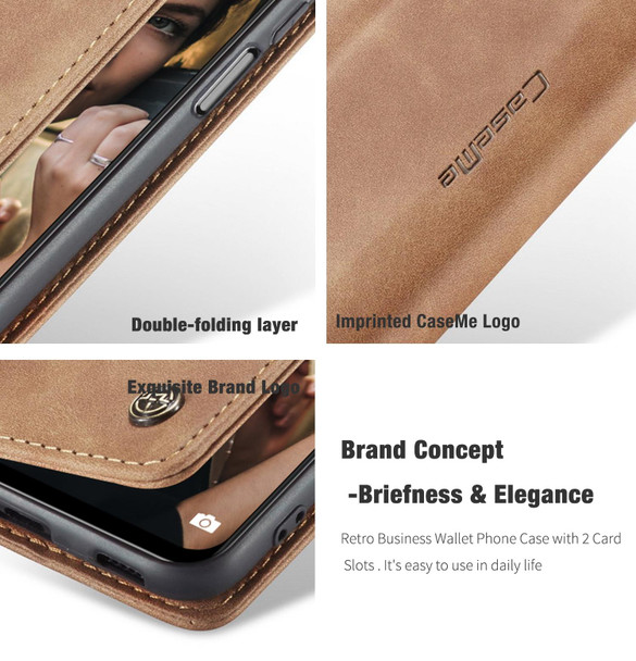 CaseMe 013 Multifunctional Horizontal Flip Leatherette Case with Holder & Card Slot & Wallet - Xiaomi Redmi Note 10 5G(Brown)