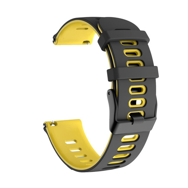 22mm - Xiaomi Haylou RT RS3 LS04 / LS05S Universal Two-color Silicone Watch Band(Black Yellow)