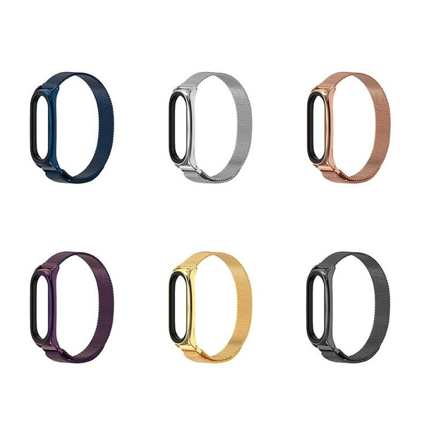 Xiaomi Mi Band 6 / 5 / 4 / 3 Mijobs Milan Magnetic Plus Stainless Steel Watch Band(Black)