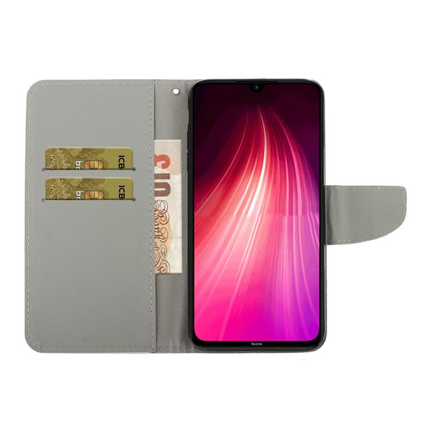 Xiaomi Redmi Note 8 3D Colored Drawing Horizontal Flip PU Leather Case with Holder & Card Slots & Wallet(Blue Coconut Grove)