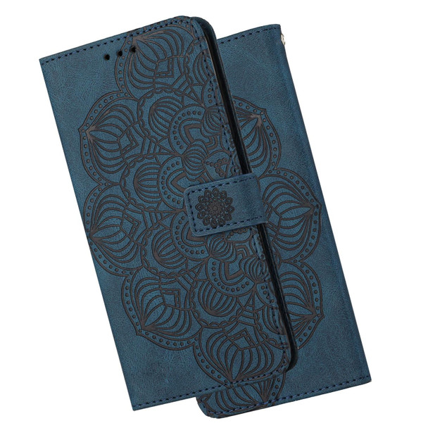 Xiaomi Redmi Note 7 / Note 7 Pro Mandala Embossed Flip Leather Phone Case(Blue)