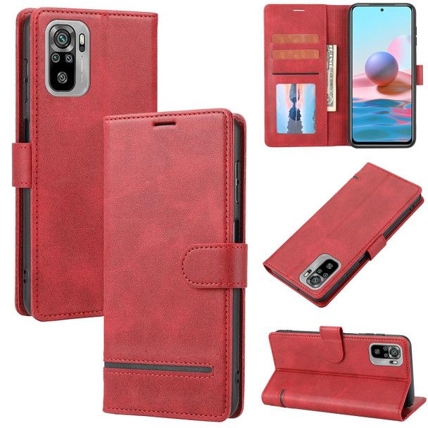 Xiaomi Redmi Note 10 / 10S Classic Wallet Flip Leather Phone Case(Red)