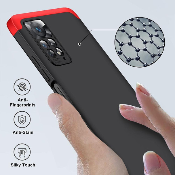 Xiaomi Redmi Note 11 Pro 4G / 5G Global GKK Three Stage Splicing Full Coverage PC Case(Black Red)