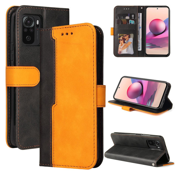 Xiaomi Redmi Note 10S Business Stitching-Color Horizontal Flip PU Leather Case with Holder & Card Slots & Photo Frame(Orange)