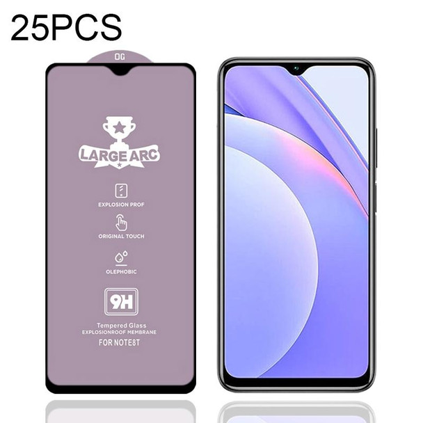 Xiaomi Redmi Note 9 4G 25 PCS 9H HD Large Arc High Alumina Full Screen Tempered Glass Film