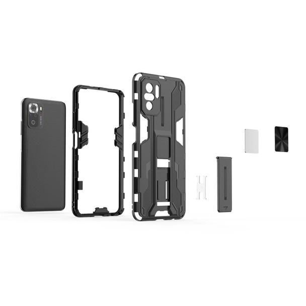 Xiaomi Redmi Note 10 4G Supersonic PC + TPU Shock-proof Protective Case with Holder(Silver)