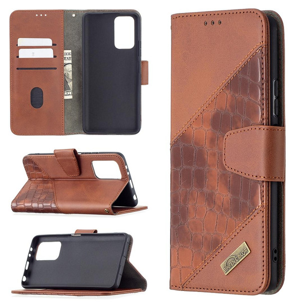 Xiaomi Redmi Note 10 Pro Matching Color Crocodile Texture Horizontal Flip PU Leather Case with Wallet & Holder & Card Slots(Brown)