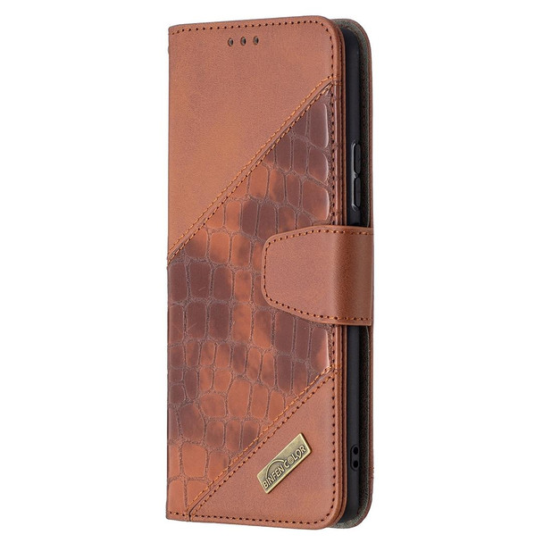 Xiaomi Redmi Note 10 Pro Matching Color Crocodile Texture Horizontal Flip PU Leather Case with Wallet & Holder & Card Slots(Brown)