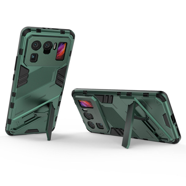 Xiaomi Mi 11 Ultra Punk Armor 2 in 1 PC + TPU Shockproof Case with Invisible Holder(Green)