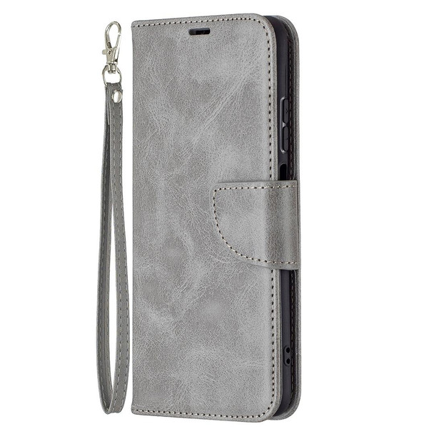 Xiaomi Redmi Note 10 4G / Note 10S Retro Lambskin Texture Pure Color Horizontal Flip PU Leather Case with Holder & Card Slots & Wallet & Lanyard(Grey)